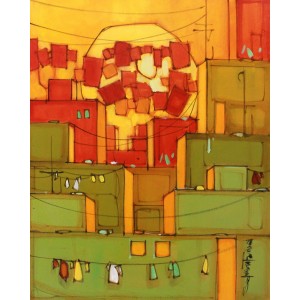Salman Farooqi, 18 x 14 Inch, Acrylic on Canvas, Cityscape Painting, AC-SF-333